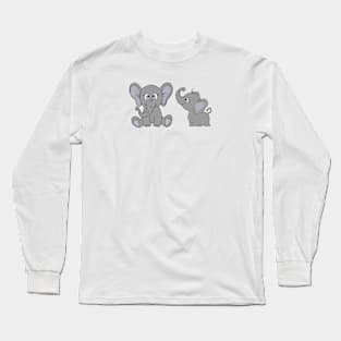 Two cute little elephants drawing Long Sleeve T-Shirt